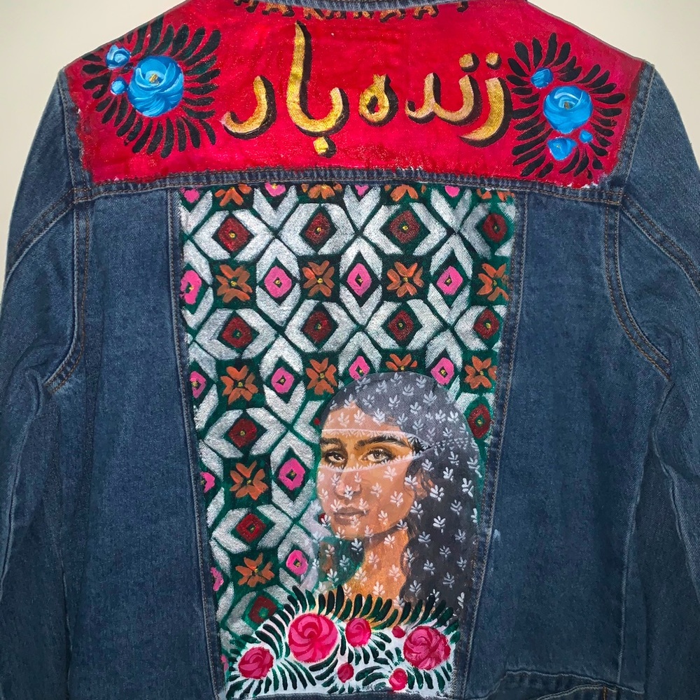 DESI/SOUTH ASIAN hand-painted & designed Jean/Denim Jacket.
